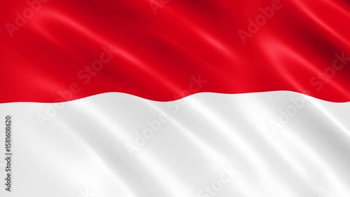 waving flag of indonesia