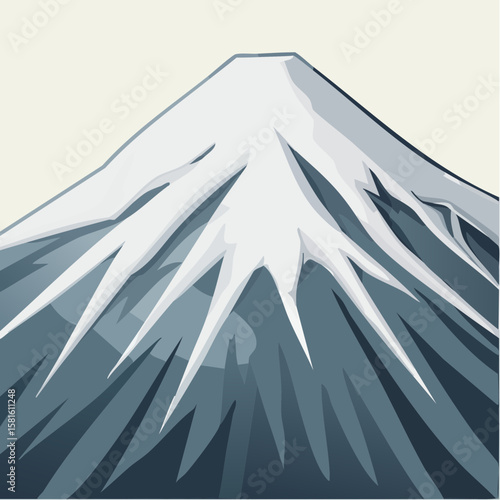 mountain emoji; silver foil peak icon with snowy summit on 512 px artboard for high-resolution winter or adventure themes