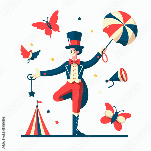 circus performer vector illustration