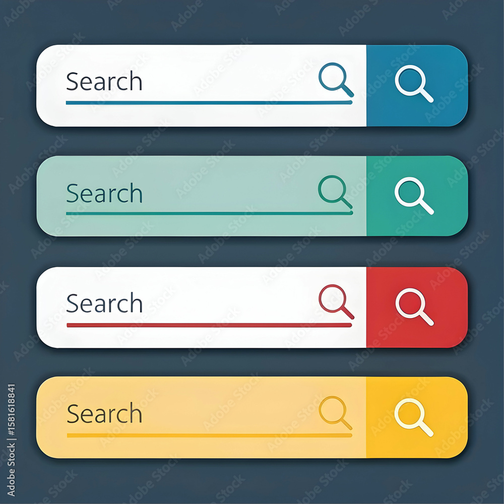 web search bars with includes four color versions web search bars with includes four color versions