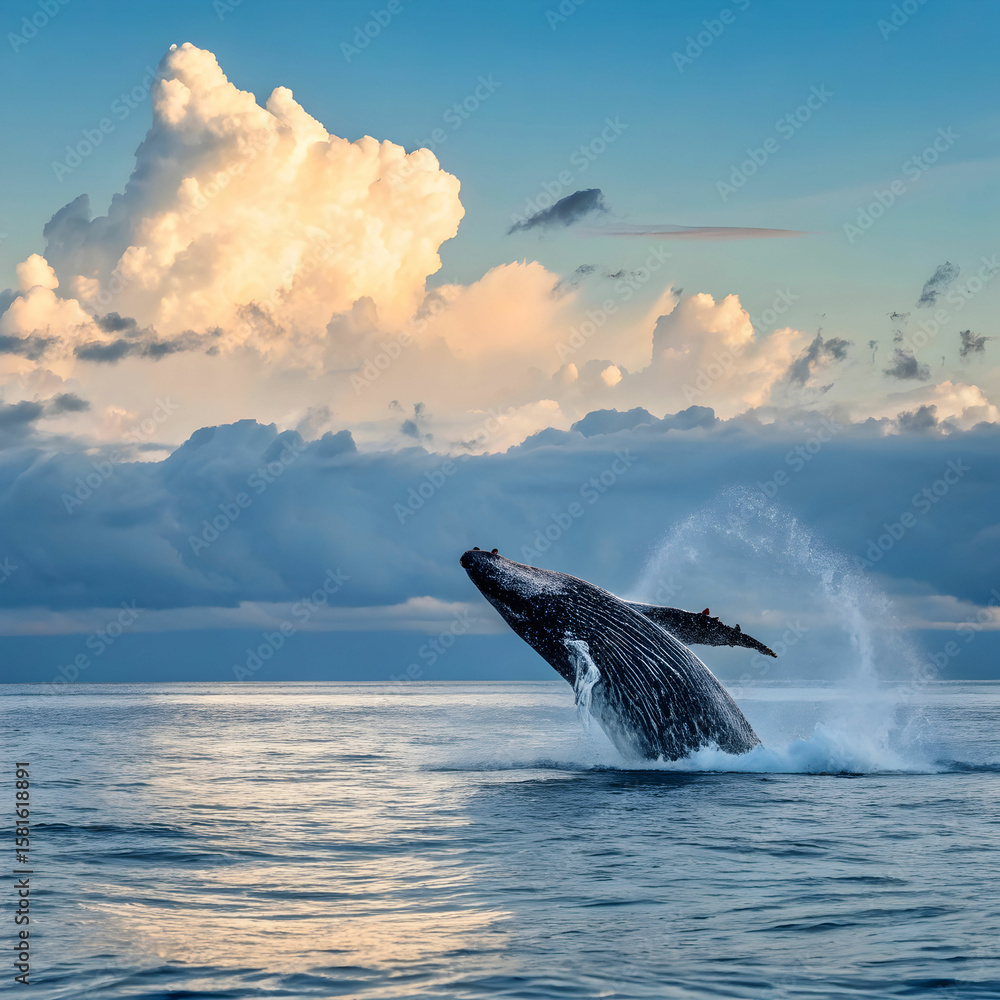 Fototapeta premium whale in sea against sky