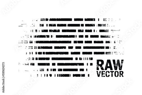 Distressed texture lines create a grungy abstract background, ideal for modern designs with its rough and edgy raw vector style.