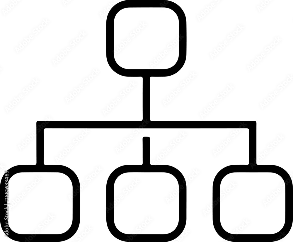 Simple flowchart diagram with one parent node and three child nodes