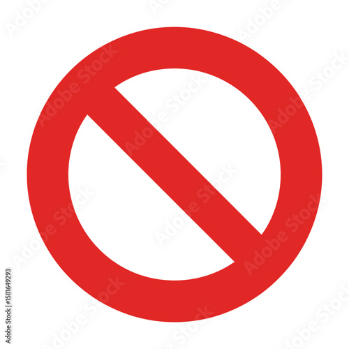 Red prohibition sign with a diagonal line indicating no entry or forbidden action
