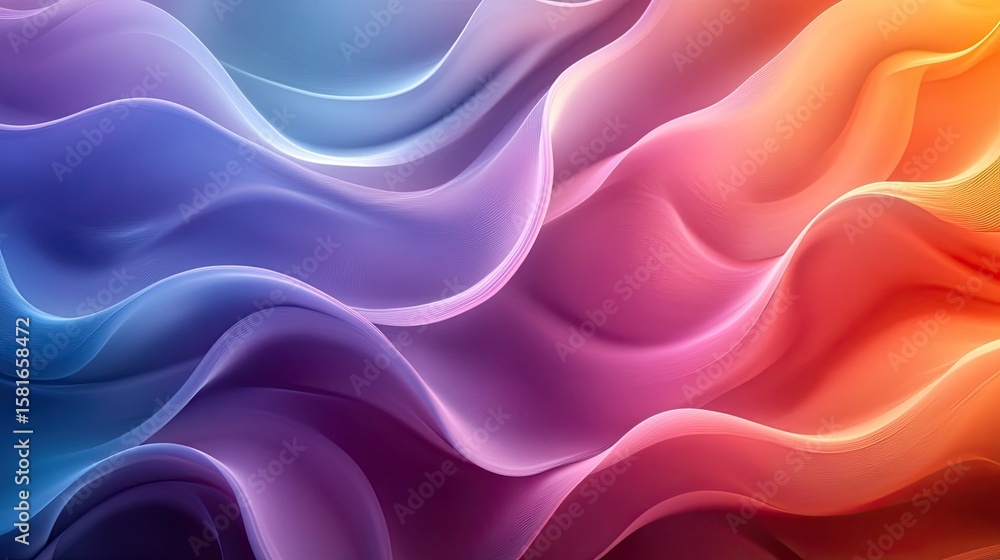 Obraz premium Colorful Wavy Gradient Background Wallpaper