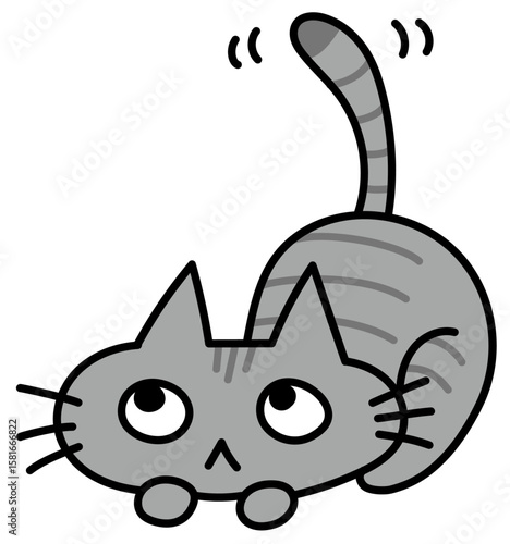 かわいい手描き風の猫イラスト