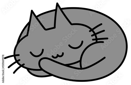かわいい手描き風の猫イラスト