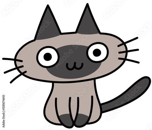 かわいい手描き風の猫イラスト