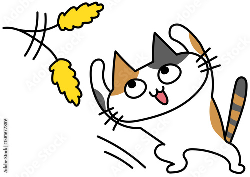 かわいい手描き風の猫イラスト