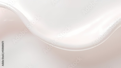 純粋な白に輝くミルクのような滑らかウェーブ1