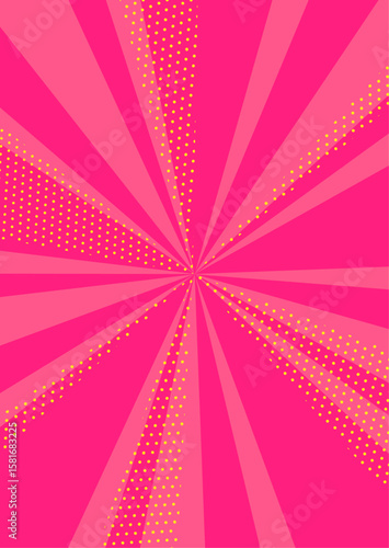 アメコミ風の背景イラスト（集中線・ピンク・縦）	