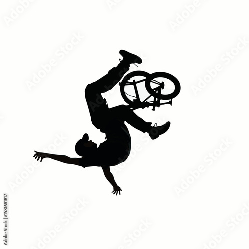 "BMX Freestyle Backflip Silhouette"