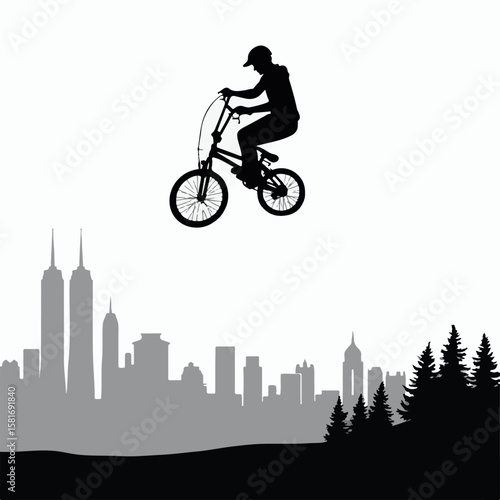 "BMX Freestyle Backflip Silhouette"