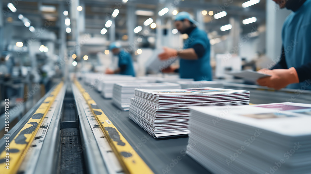 custom made wallpaper toronto digitalWide Angle View of Printing Factory with Conveyor Belt
