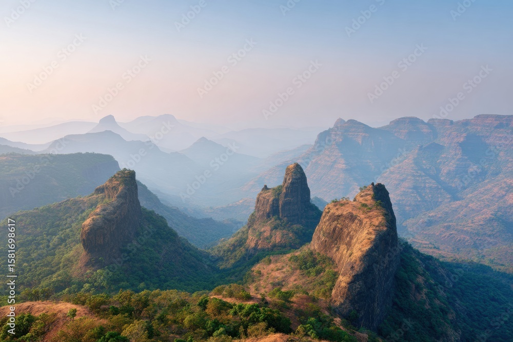 Fototapeta premium Premium Scenic Landscape of Tiger Point with Unique Rock Formations and Vast Valley Views Modern Travel Inspiration for Adventure Marketing and Social Media