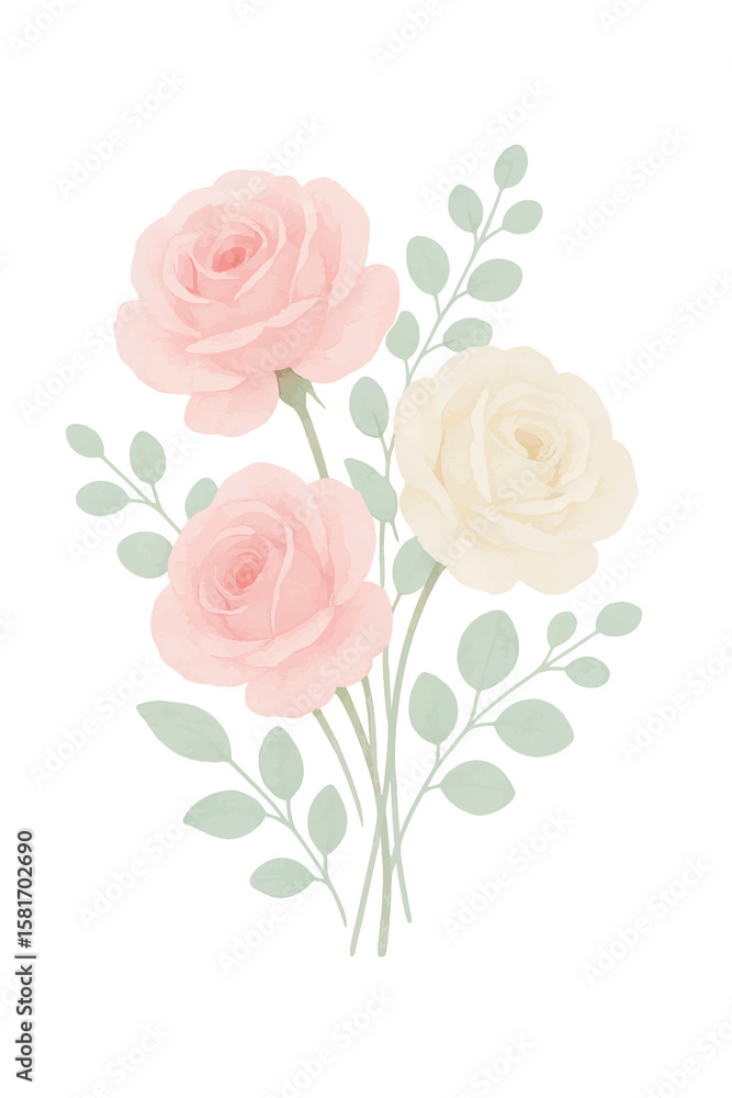 Fototapeta premium flower illustrations for greeting card decoration