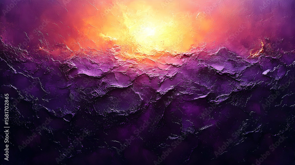 Obraz premium Abstract purple and orange textured landscape digital art