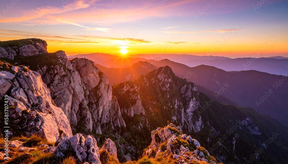 Fototapeta premium Majestic mountain sunrise