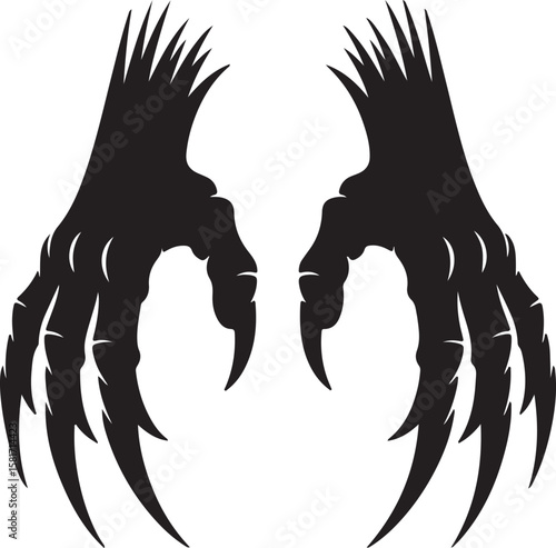 Black claw silhouette with sharp talons menacing