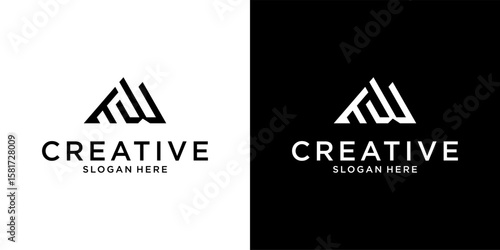 TW or WT initial letter logo design vector