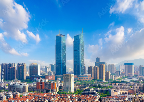 Photography Urban environment of Dongwu International Plaza, Huzhou City, Zhejiang Province,