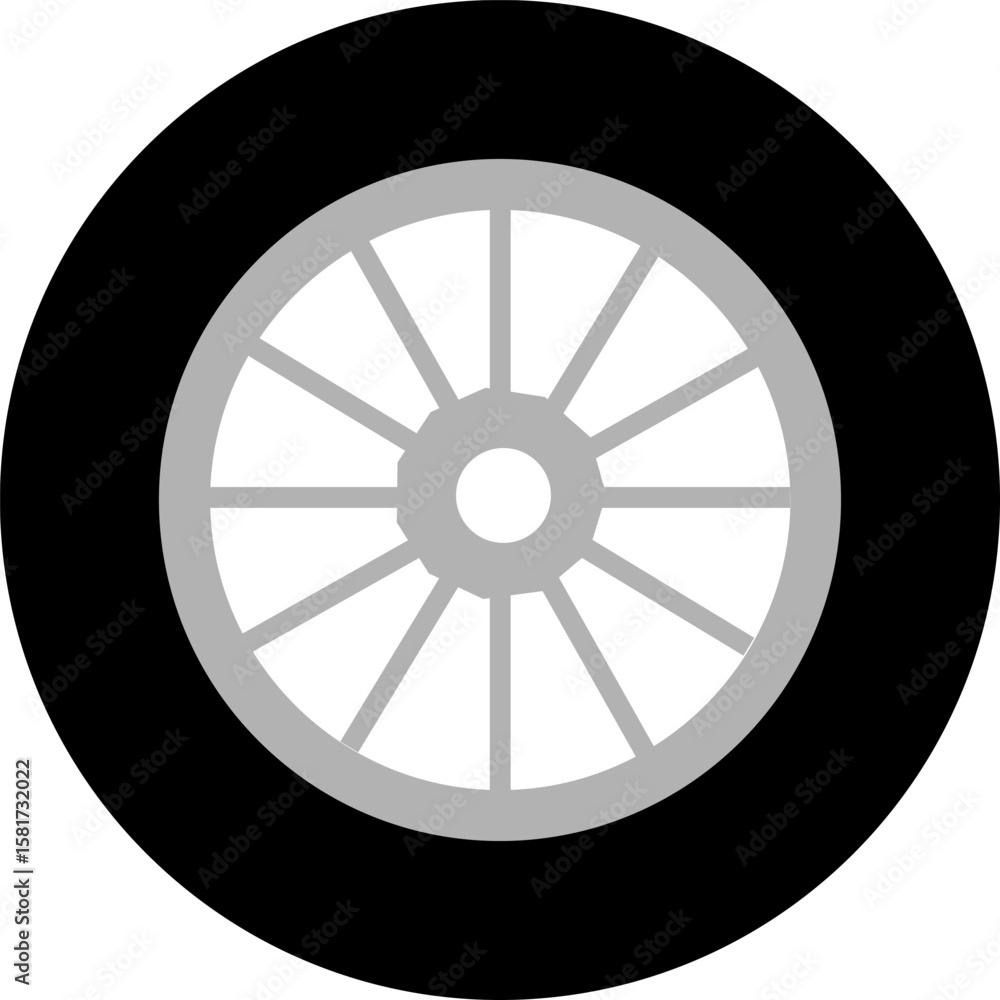 Fototapeta premium Car wheel icon. Vector illustration