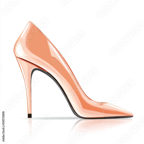 a high heels with glossy shine and pointed toe