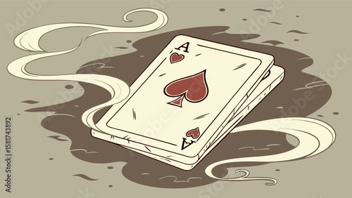 Ace of spades playing card illustration vector design for poker gambling and casino game designs and artwork