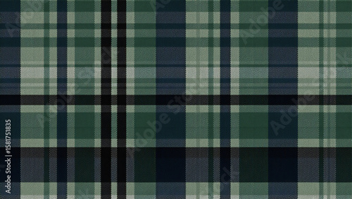 A Black Watch Tartan background with a soft watercolor effect blending dark green, navy, and black lines, creating a delicate, painterly, high-resolution artistic design.