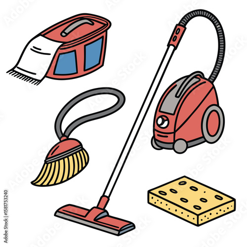 House cleaning vector icons generated by ai