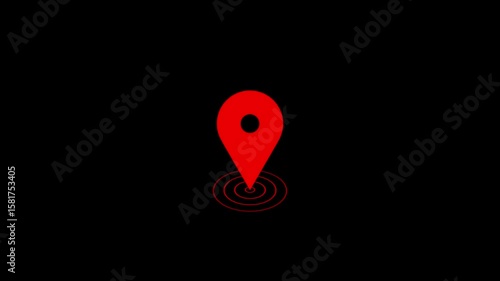 Location Pin Pointer on Transparent Background, Animated Cartoon Location Icon Symbol on Alpha Channel, Drag and Drop on Your Timeline, Proj