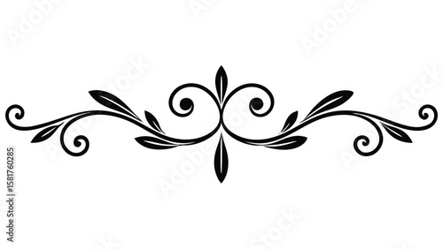 Vintage Inspired Decorative Divider Line with Swirls and Flourishes Vector Design