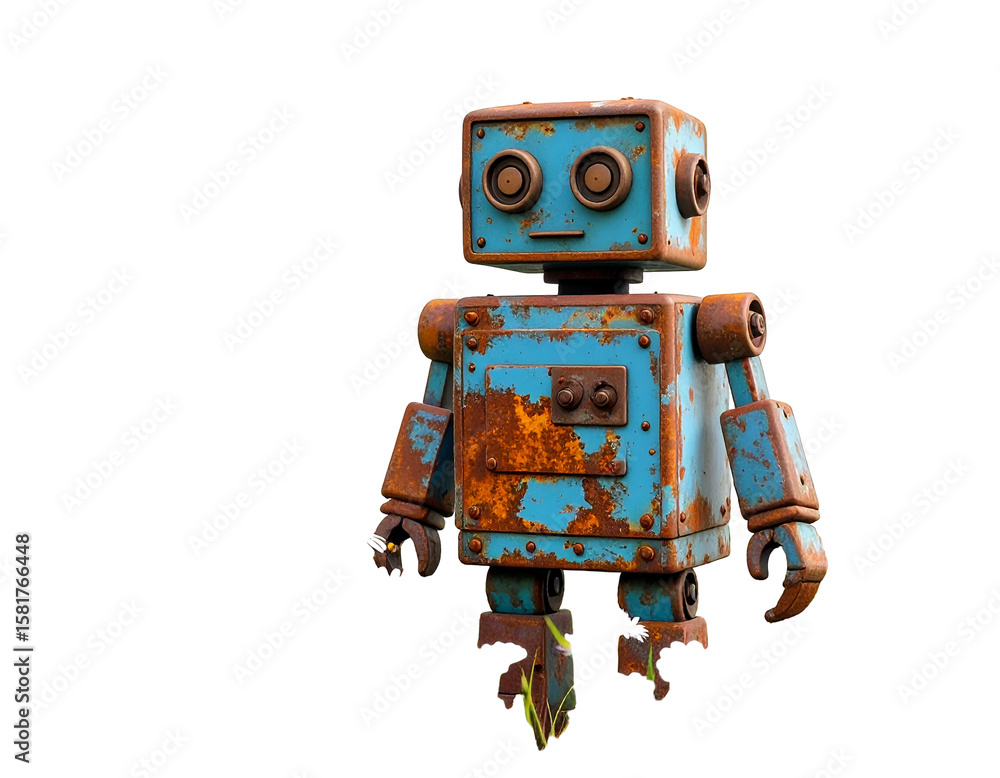 Fototapeta premium Rusty Robot 3D Illustration