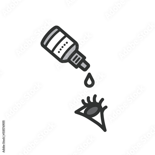 点眼　目薬をさすイラスト