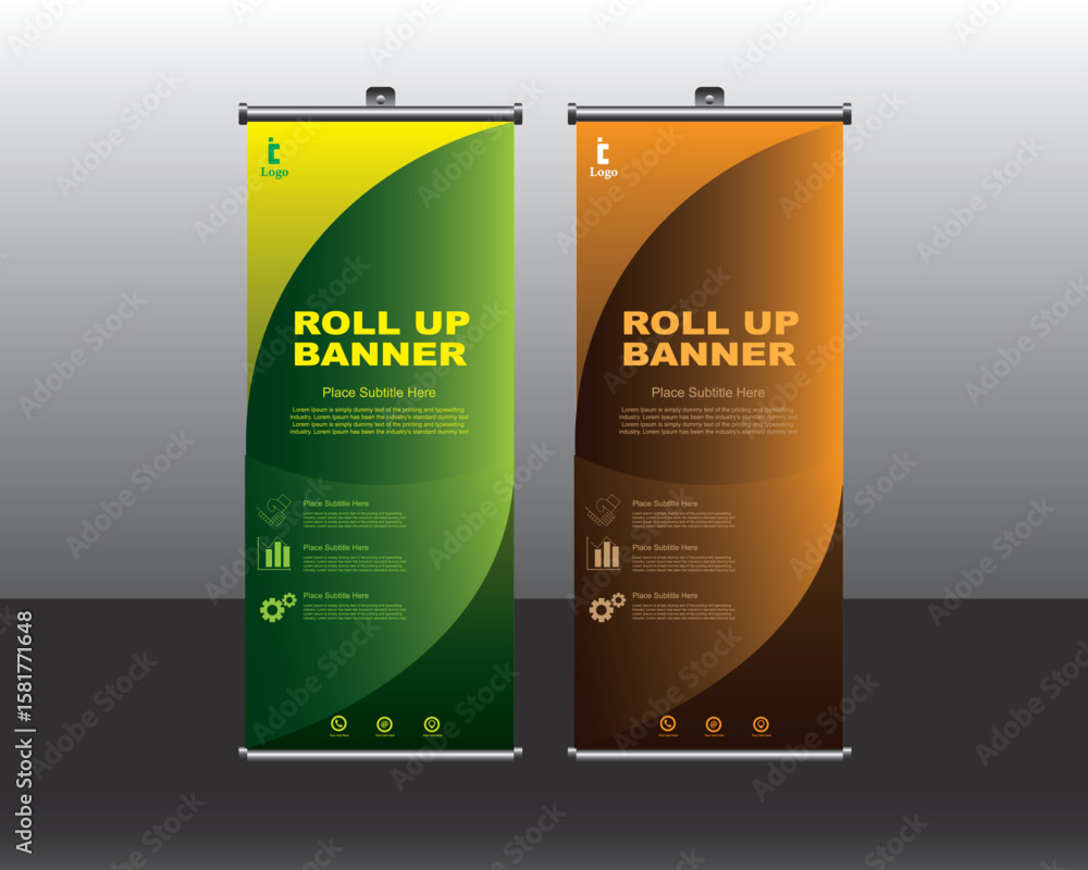 Roll up banner design, Roll up brochure flyer banner design template vector, abstract background, modern x-banner, rectangle size, editable template