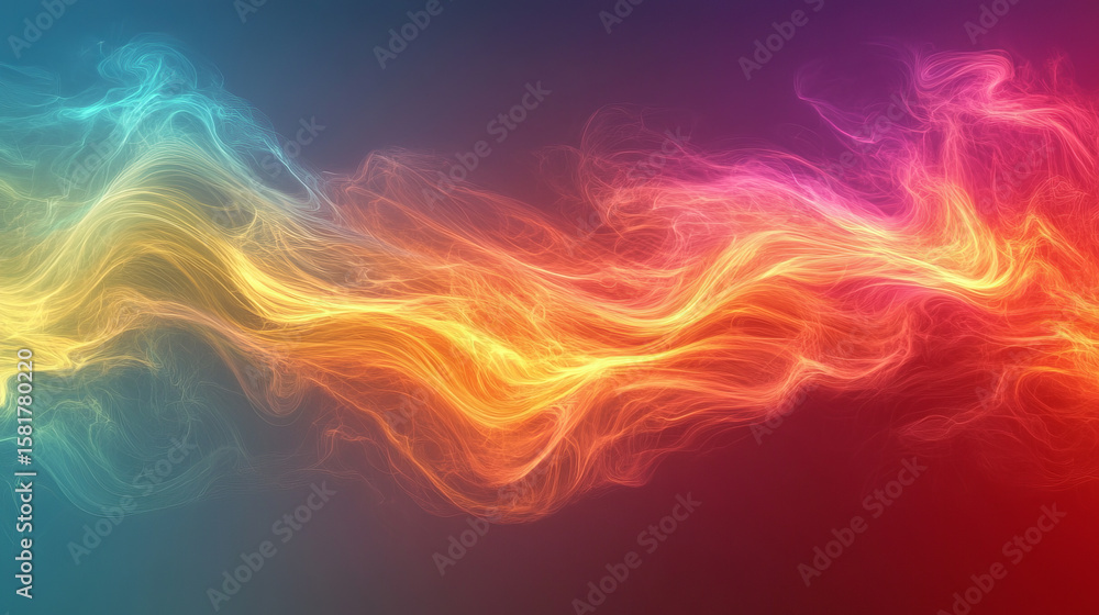 Obraz premium Abstract, colorful, flowing energy streams