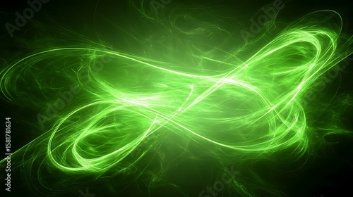 Abstract vibrant green energy burst