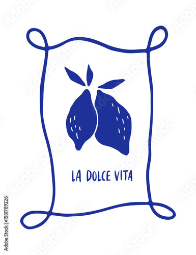 Hand drawn poster with lemon