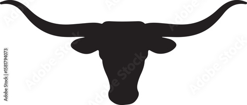Longhorn Bull Head Silhouette
