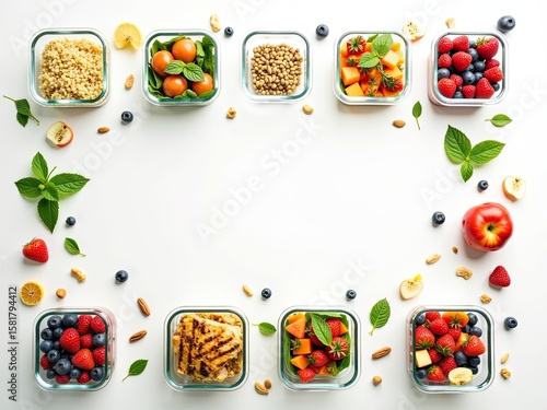 A vibrant and appetizing flat lay arrangement of heal
