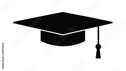 Wallpaper Mural Minimalist Graduation Cap Icon with Tassel Hanging Symbol of Academic Achievement Torontodigital.ca