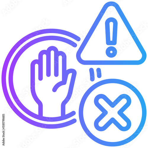 Restrictions icon for business risk, website, application, printing, document, poster design, etc