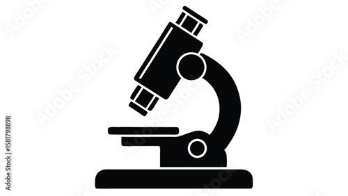 Vector Illustration of a Microscope with Dog Illustration Elements and Clean Design