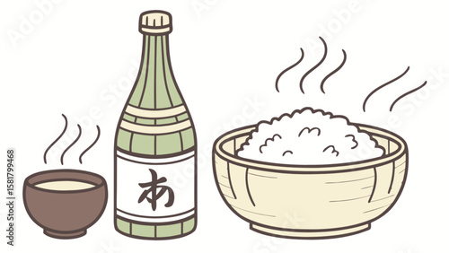 Explore japanese sake rice bowl and traditional cuisine a culinary journey through asian flavors and culture