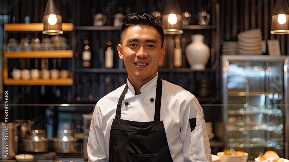 Restaurant Manager with Copy Space Restaurant Manager with Copy Space