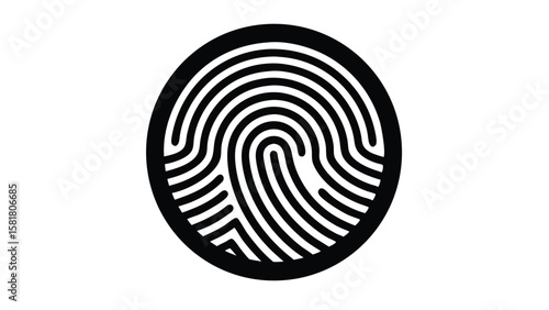 Fingerprint scanner icon representing biometric identification security and technology access control
