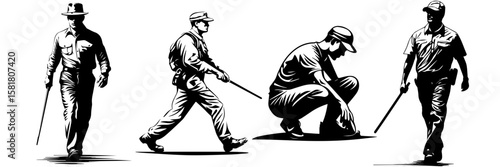 Law Enforcement Clipart – Police Patrol Line Art Graphic