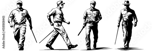 Police Officer Vector – Security Guard Silhouette Illustration