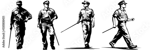 Police Officer Vector – Security Guard Silhouette Illustration