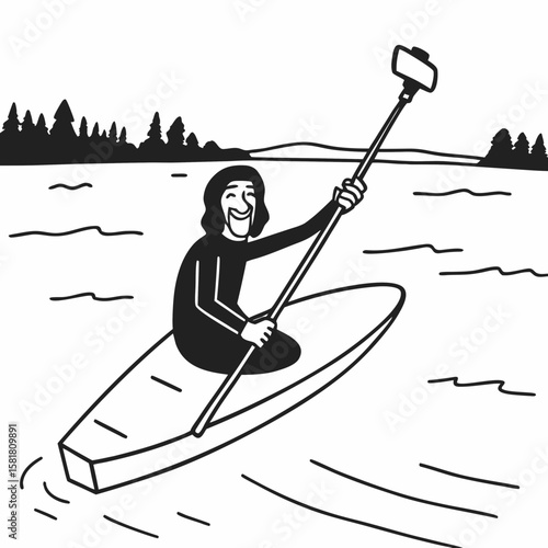 drunk paddler in a white paddle barrel